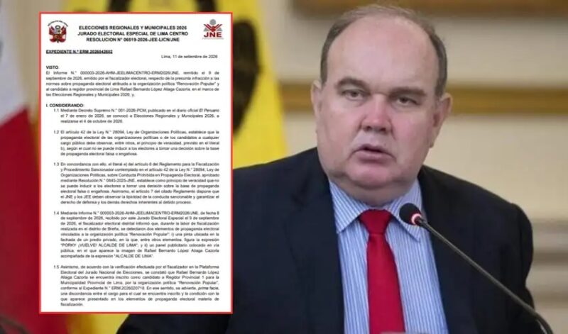 JEE Lima Centro abre proceso sancionador a López Aliaga por mostrarse como candidato a alcalde