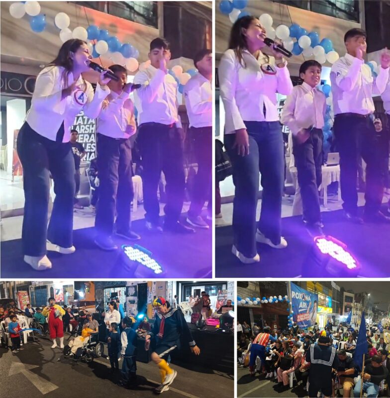 LIMA NORTE: Roxana Ari candidata a la alcaldía de Comas inauguro nuevo local en la 80 y niño Gaelito le compuso una canción que cantaron a dúo