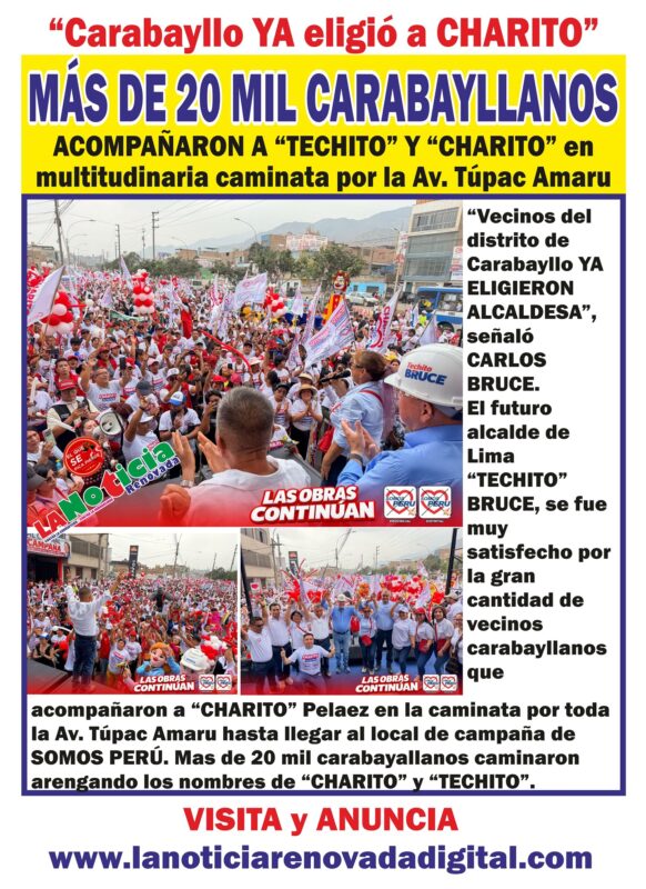 LIMA NORTE: En multitudinaria caminata «Techito» dijo: «El pueblo ya eligió a su candidata a la alcaldía de Carabayllo»