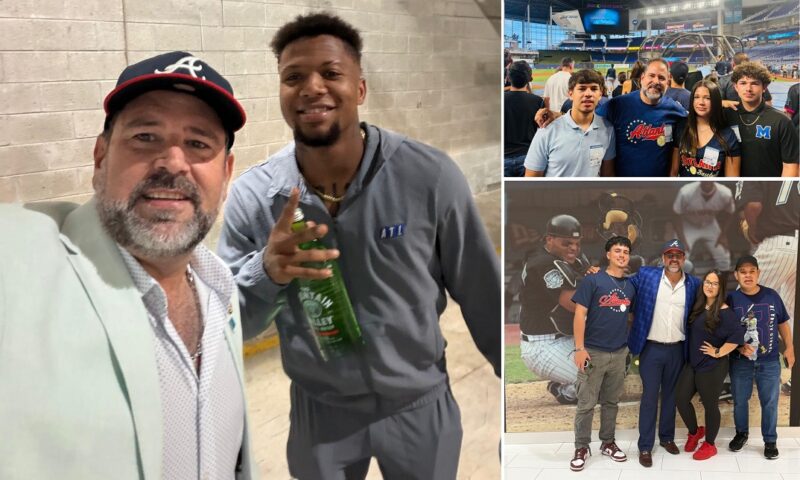 EMBAJADOR LUIS SUÁREZ HERNÁNDEZ, INVITADO ESPECIAL AL LOANDEPOT PARK, CASA DE LOS MIAMI MARLINS, POR RONALD ACUÑA JR.