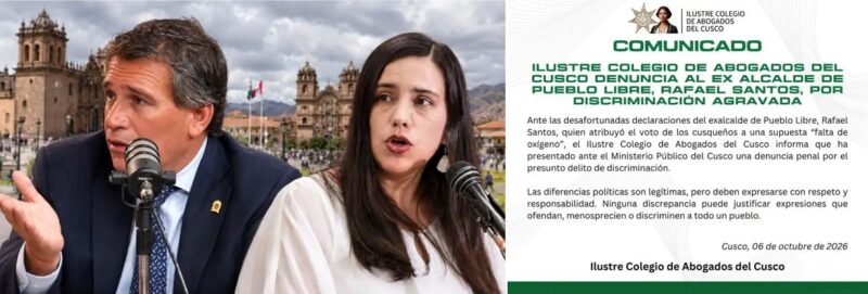 Denuncian a exalcalde de Pueblo Libre por atribuir voto de cusqueños a una supuesta «falta de oxígeno»