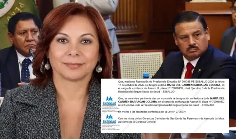 Hermana del senador Daniel Barragán es separada de EsSalud a solo una semana de ser nombrada